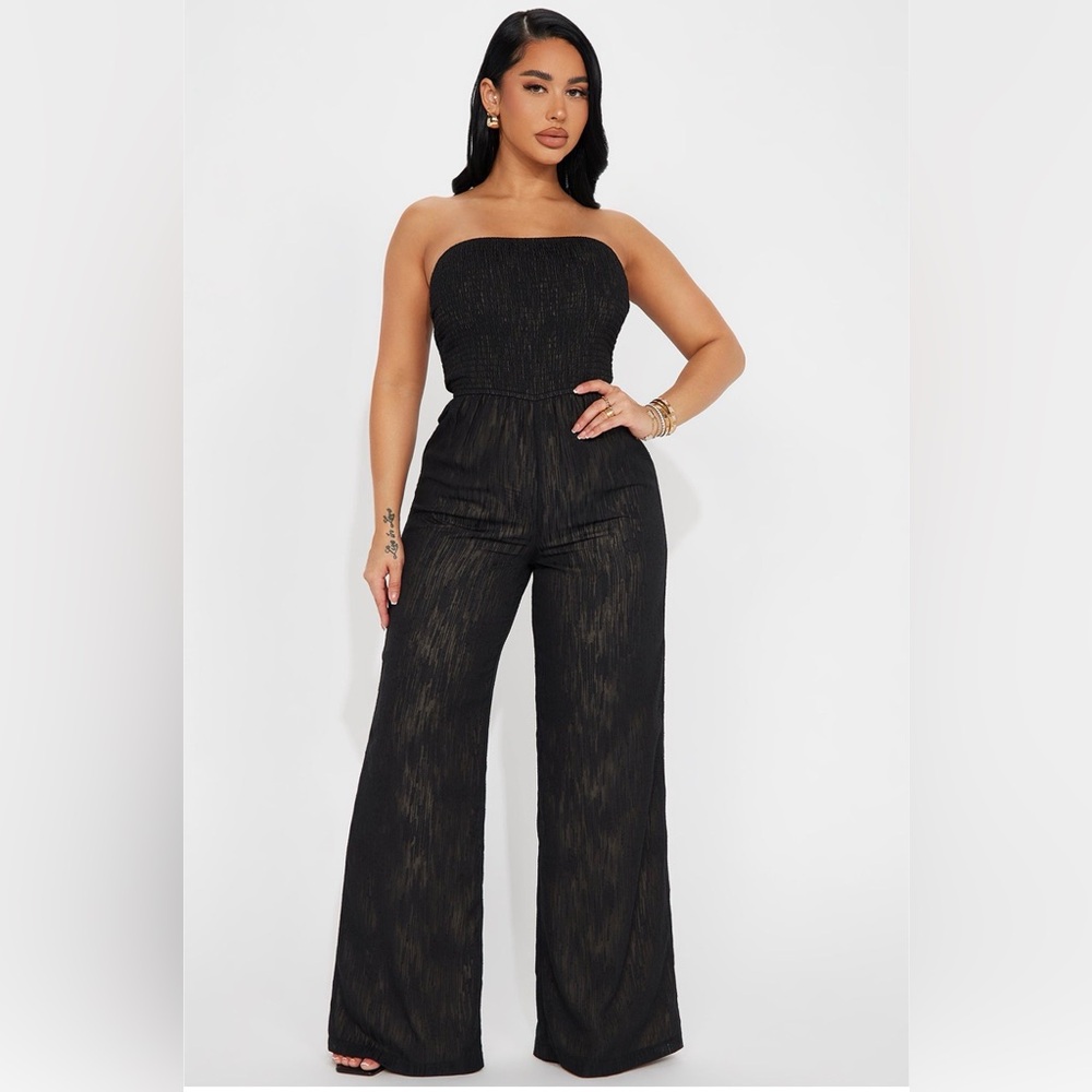 Elegant Black Strapless Jumpsuit